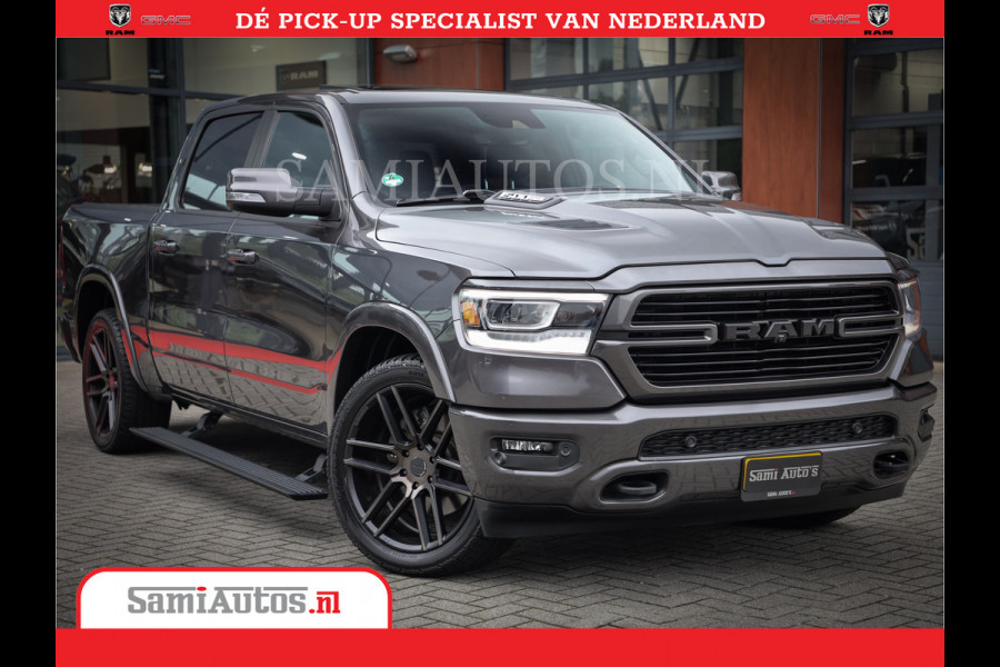 Dodge Ram 1500 SPORT | BOM VOL | 402PK HEMI 5,7 V8 | LUCHTVERING | BED SLIDE | PANO | ADAPTIVE CRUISE | 360 CAMERA | EN VEEL MEER | DUBBELE CABINE | 5 PERSOONS | LAGE KM STAND | GRANITE |