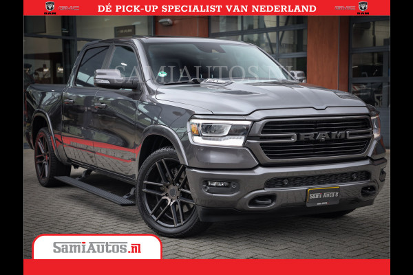 Dodge Ram 1500 SPORT | BOM VOL | 402PK HEMI 5,7 V8 | LUCHTVERING | BED SLIDE | PANO | ADAPTIVE CRUISE | 360 CAMERA | EN VEEL MEER | DUBBELE CABINE | 5 PERSOONS | LAGE KM STAND | GRANITE |