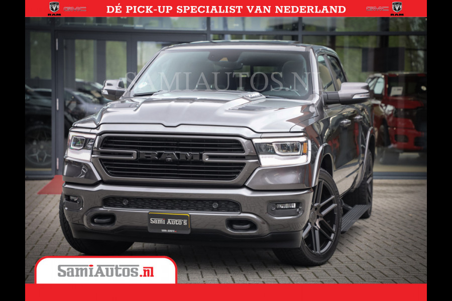 Dodge Ram 1500 SPORT | BOM VOL | 402PK HEMI 5,7 V8 | LUCHTVERING | BED SLIDE | PANO | ADAPTIVE CRUISE | 360 CAMERA | EN VEEL MEER | DUBBELE CABINE | 5 PERSOONS | LAGE KM STAND | GRANITE |