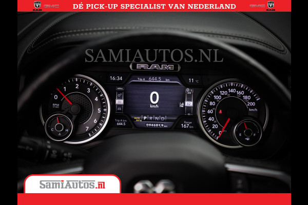 Dodge Ram 1500 SPORT | BOM VOL | 402PK HEMI 5,7 V8 | LUCHTVERING | BED SLIDE | PANO | ADAPTIVE CRUISE | 360 CAMERA | EN VEEL MEER | DUBBELE CABINE | 5 PERSOONS | LAGE KM STAND | GRANITE |