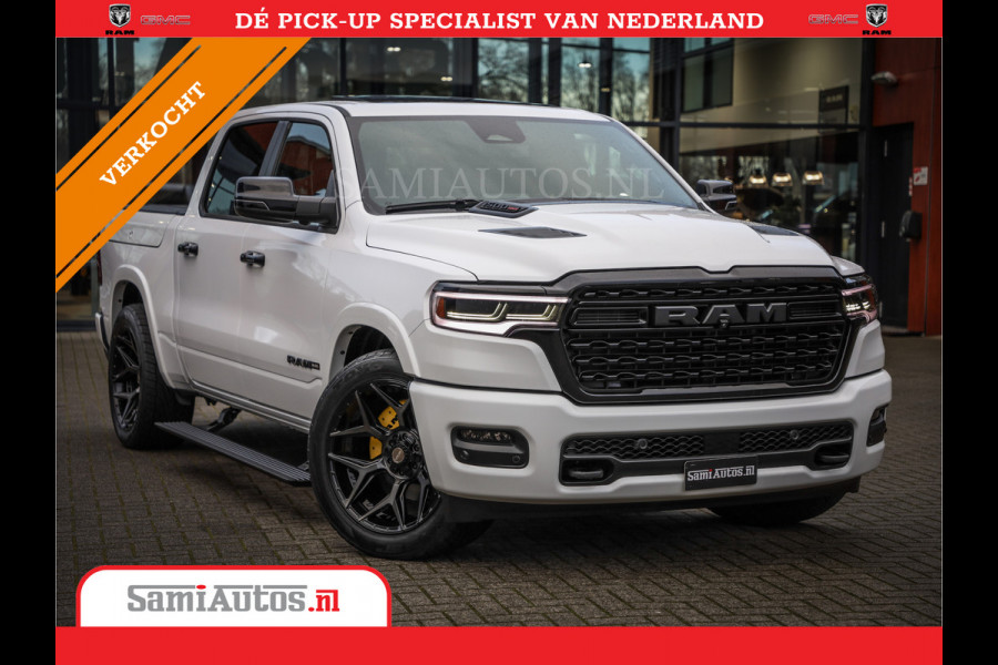 Dodge Ram 1500 LIMITED NIGHT H.O 540PK 706 Nm | XB9 | MASSAGE | BOM VOL | PW7 WHITE | CREW CAB | DUBBELE CABINE | GRIJSKENTEKEN | DE MEEST LUXUEUZE en BEGEERDE Pick-up VOORRAAD NR 2305 - 8549