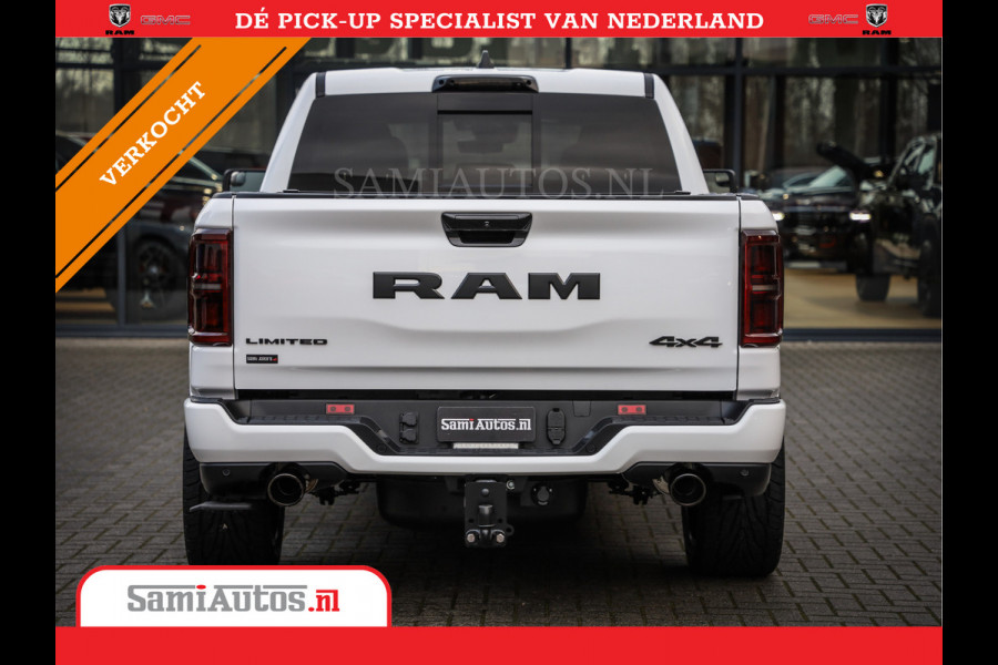 Dodge Ram 1500 LIMITED NIGHT H.O 540PK 706 Nm | XB9 | MASSAGE | BOM VOL | PW7 WHITE | CREW CAB | DUBBELE CABINE | GRIJSKENTEKEN | DE MEEST LUXUEUZE en BEGEERDE Pick-up VOORRAAD NR 2305 - 8549