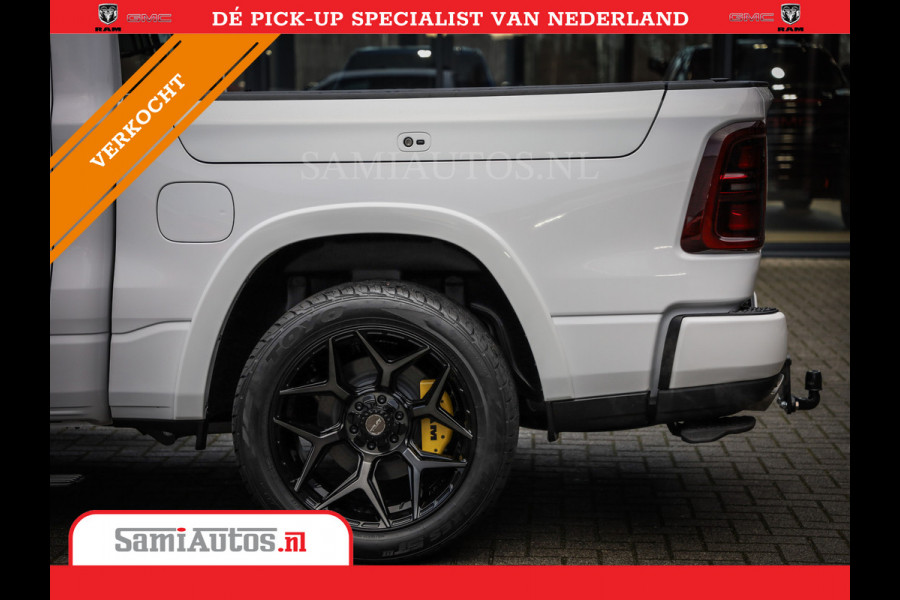 Dodge Ram 1500 LIMITED NIGHT H.O 540PK 706 Nm | XB9 | MASSAGE | BOM VOL | PW7 WHITE | CREW CAB | DUBBELE CABINE | GRIJSKENTEKEN | DE MEEST LUXUEUZE en BEGEERDE Pick-up VOORRAAD NR 2305 - 8549