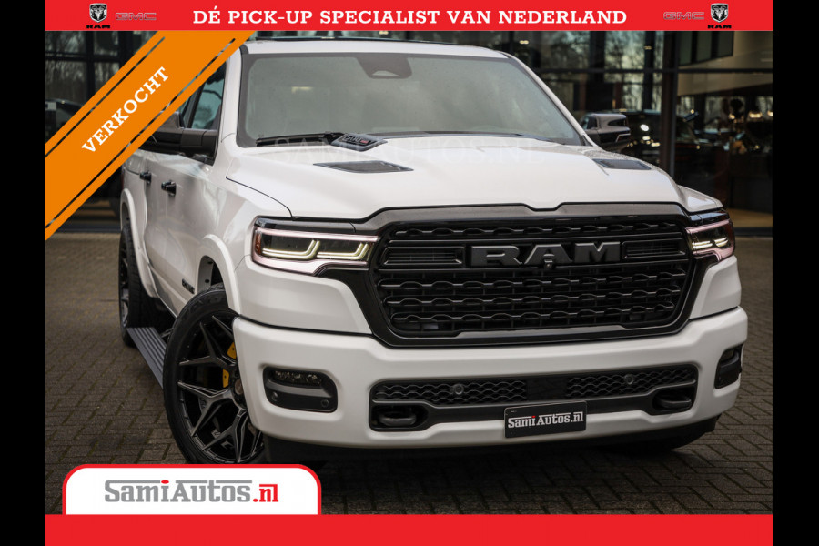 Dodge Ram 1500 LIMITED NIGHT H.O 540PK 706 Nm | XB9 | MASSAGE | BOM VOL | PW7 WHITE | CREW CAB | DUBBELE CABINE | GRIJSKENTEKEN | DE MEEST LUXUEUZE en BEGEERDE Pick-up VOORRAAD NR 2305 - 8549