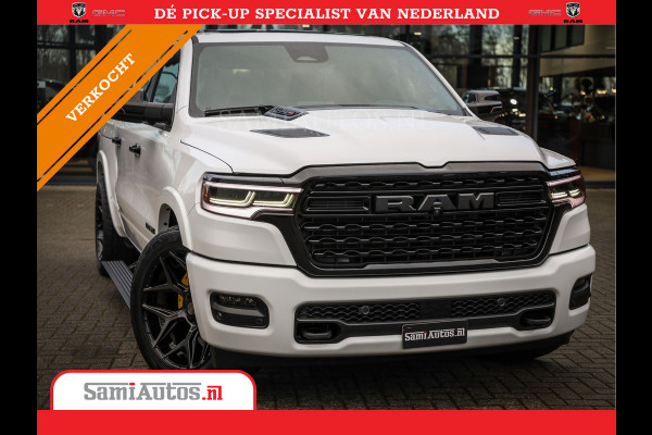 Dodge Ram 1500 LIMITED NIGHT H.O 540PK 706 Nm | XB9 | MASSAGE | BOM VOL | PW7 WHITE | CREW CAB | DUBBELE CABINE | GRIJSKENTEKEN | DE MEEST LUXUEUZE en BEGEERDE Pick-up VOORRAAD NR 2305 - 8549
