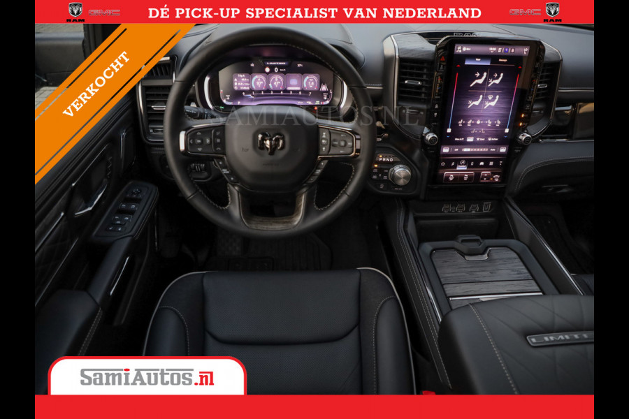 Dodge Ram 1500 LIMITED NIGHT H.O 540PK 706 Nm | XB9 | MASSAGE | BOM VOL | PW7 WHITE | CREW CAB | DUBBELE CABINE | GRIJSKENTEKEN | DE MEEST LUXUEUZE en BEGEERDE Pick-up VOORRAAD NR 2305 - 8549