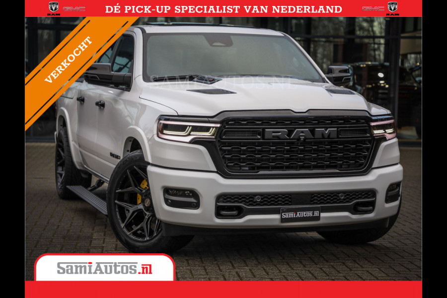 Dodge Ram 1500 LIMITED NIGHT H.O 540PK 706 Nm | XB9 | MASSAGE | BOM VOL | PW7 WHITE | CREW CAB | DUBBELE CABINE | GRIJSKENTEKEN | DE MEEST LUXUEUZE en BEGEERDE Pick-up VOORRAAD NR 2305 - 8549