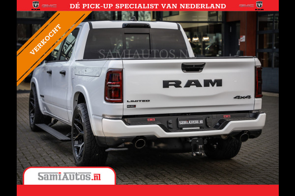 Dodge Ram 1500 LIMITED NIGHT H.O 540PK 706 Nm | XB9 | MASSAGE | BOM VOL | PW7 WHITE | CREW CAB | DUBBELE CABINE | GRIJSKENTEKEN | DE MEEST LUXUEUZE en BEGEERDE Pick-up VOORRAAD NR 2305 - 8549