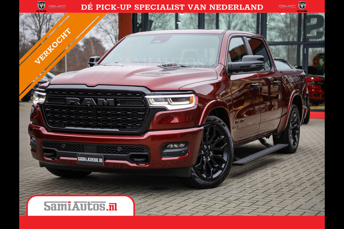 Dodge Ram 1500 LIMITED NIGHT 540PK 706 Nm 2025 | HIGH OUTPUT | XB9 | MASSAGE | BOM VOL | CREW CAB | DUBBELE CABINE | GRIJSKENTEKEN | DE MEEST LUXUEUZE en BEGEERDE Pick-up | VOORRAAD NR 2301 - 7424 Dodge Ram 1500 LIMITED NIGHT 540PK 706 Nm 2025 | HIGH OUTPUT | XB9 | MASSAGE | BOM VOL | CREW CAB | DUBBELE CABINE | GRIJSKENTEKEN | DE MEEST LUXUEUZE en BEGEERDE Pick-up | VOORRAAD NR 2301 - 7424