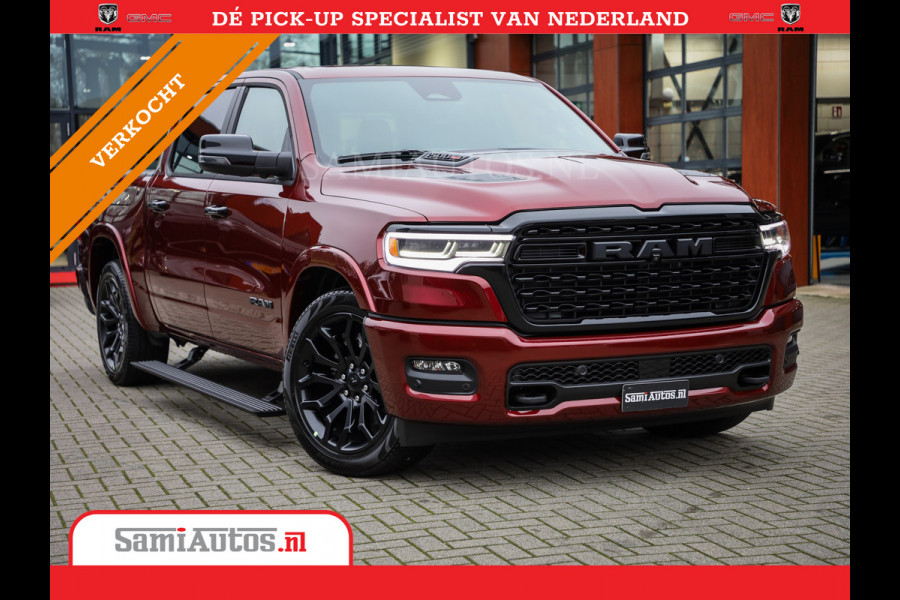 Dodge Ram 1500 LIMITED NIGHT 540PK 706 Nm 2025 | HIGH OUTPUT | XB9 | MASSAGE | BOM VOL | CREW CAB | DUBBELE CABINE | GRIJSKENTEKEN | DE MEEST LUXUEUZE en BEGEERDE Pick-up | VOORRAAD NR 2301 - 7424