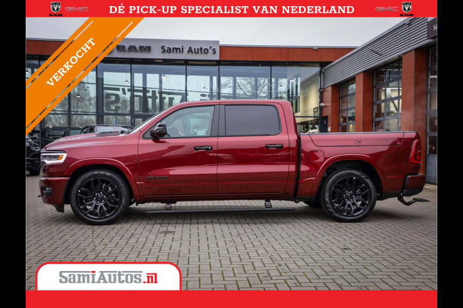 Dodge Ram 1500 LIMITED NIGHT 540PK 706 Nm 2025 | HIGH OUTPUT | XB9 | MASSAGE | BOM VOL | CREW CAB | DUBBELE CABINE | GRIJSKENTEKEN | DE MEEST LUXUEUZE en BEGEERDE Pick-up | VOORRAAD NR 2301 - 7424