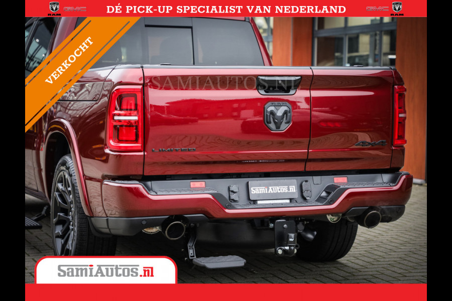 Dodge Ram 1500 LIMITED NIGHT 540PK 706 Nm 2025 | HIGH OUTPUT | XB9 | MASSAGE | BOM VOL | CREW CAB | DUBBELE CABINE | GRIJSKENTEKEN | DE MEEST LUXUEUZE en BEGEERDE Pick-up | VOORRAAD NR 2301 - 7424