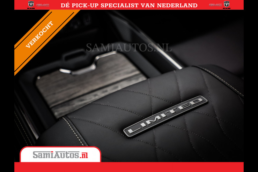 Dodge Ram 1500 LIMITED NIGHT 540PK 706 Nm 2025 | HIGH OUTPUT | XB9 | MASSAGE | BOM VOL | CREW CAB | DUBBELE CABINE | GRIJSKENTEKEN | DE MEEST LUXUEUZE en BEGEERDE Pick-up | VOORRAAD NR 2301 - 7424