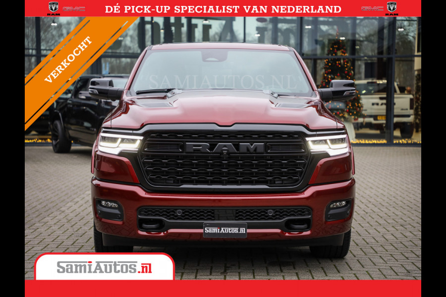 Dodge Ram 1500 LIMITED NIGHT 540PK 706 Nm 2025 | HIGH OUTPUT | XB9 | MASSAGE | BOM VOL | CREW CAB | DUBBELE CABINE | GRIJSKENTEKEN | DE MEEST LUXUEUZE en BEGEERDE Pick-up | VOORRAAD NR 2301 - 7424