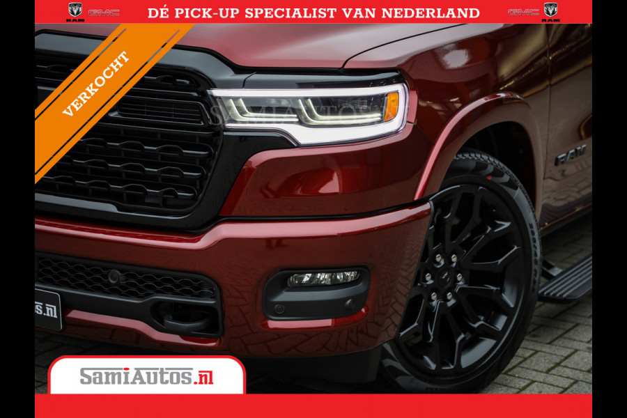 Dodge Ram 1500 LIMITED NIGHT 540PK 706 Nm 2025 | HIGH OUTPUT | XB9 | MASSAGE | BOM VOL | CREW CAB | DUBBELE CABINE | GRIJSKENTEKEN | DE MEEST LUXUEUZE en BEGEERDE Pick-up | VOORRAAD NR 2301 - 7424