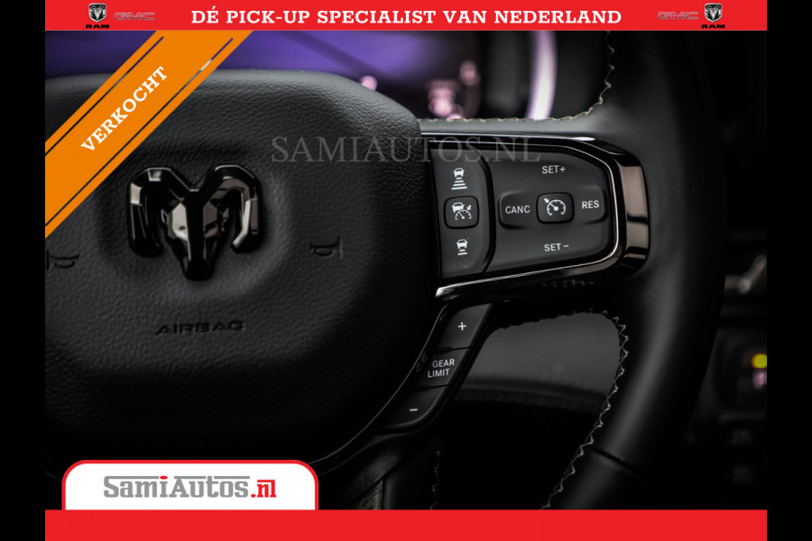 Dodge Ram 1500 LIMITED NIGHT 540PK 706 Nm 2025 | HIGH OUTPUT | XB9 | MASSAGE | BOM VOL | CREW CAB | DUBBELE CABINE | GRIJSKENTEKEN | DE MEEST LUXUEUZE en BEGEERDE Pick-up | VOORRAAD NR 2301 - 7424