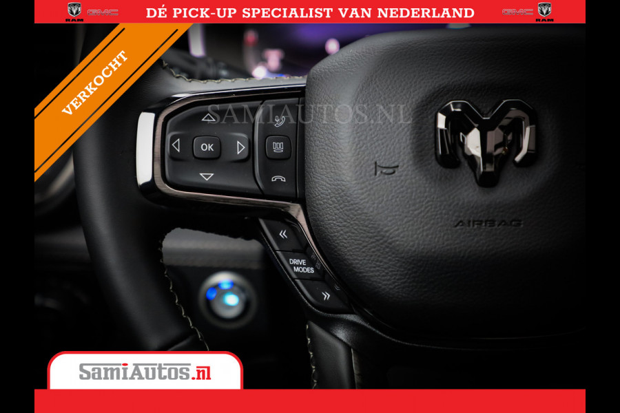 Dodge Ram 1500 LIMITED NIGHT 540PK 706 Nm 2025 | HIGH OUTPUT | XB9 | MASSAGE | BOM VOL | CREW CAB | DUBBELE CABINE | GRIJSKENTEKEN | DE MEEST LUXUEUZE en BEGEERDE Pick-up | VOORRAAD NR 2301 - 7424