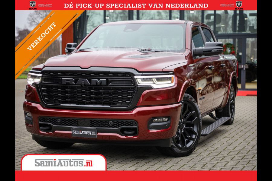 Dodge Ram 1500 LIMITED NIGHT 540PK 706 Nm 2025 | HIGH OUTPUT | XB9 | MASSAGE | BOM VOL | CREW CAB | DUBBELE CABINE | GRIJSKENTEKEN | DE MEEST LUXUEUZE en BEGEERDE Pick-up | VOORRAAD NR 2301 - 7424