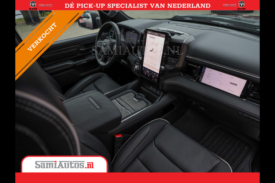 Dodge Ram 1500 LIMITED NIGHT 540PK 706 Nm 2025 | HIGH OUTPUT | XB9 | MASSAGE | BOM VOL | CREW CAB | DUBBELE CABINE | GRIJSKENTEKEN | DE MEEST LUXUEUZE en BEGEERDE Pick-up | VOORRAAD NR 2301 - 7424