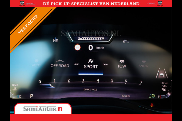 Dodge Ram 2025 NIGHT PREMIUM | BOM VOL + 14.4 INCH SCHERM + LUCHTVERING + HUD | HURRICANE 420PK 636 Nm | PRIJS MET LPG EN COVER EN GARANTI DUBBELE CABINE | PICK UP | 5 PERSOONS | DC | GRIJSKENTEKEN | PR4 FLAME RED | VOORRAAD NR 2234 - 4995