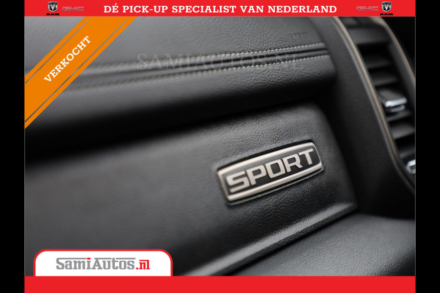 Dodge Ram 1500 SPORT | MARGE BTW VRIJ | MWK KLEP | ADAPTIVE CRUISE | 5.7 V8 HEMI 4X4 | PANORAMA DAK | 360 CAMERA RONDOM ZICHT | DUBBELE CABINE | 5 PERSOONS | LET OP! UNIEK BTW VRIJ MARGE !