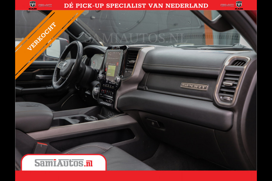 Dodge Ram 1500 SPORT | MARGE BTW VRIJ | MWK KLEP | ADAPTIVE CRUISE | 5.7 V8 HEMI 4X4 | PANORAMA DAK | 360 CAMERA RONDOM ZICHT | DUBBELE CABINE | 5 PERSOONS | LET OP! UNIEK BTW VRIJ MARGE !