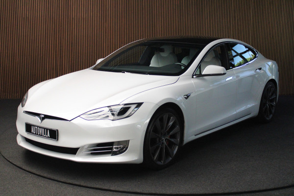 Tesla Model S 100D Performance Autopilot ACC Panodak Leer 360 Elektr. achterklep LM velgen PDC Lane Stuurverwarming Stoelverwarming voor en achter Alcantara hemel