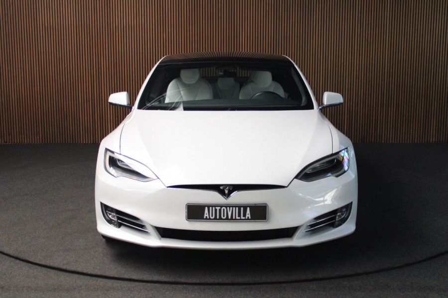 Tesla Model S 100D Performance Autopilot ACC Panodak Leer 360 Elektr. achterklep LM velgen PDC Lane Stuurverwarming Stoelverwarming voor en achter Alcantara hemel