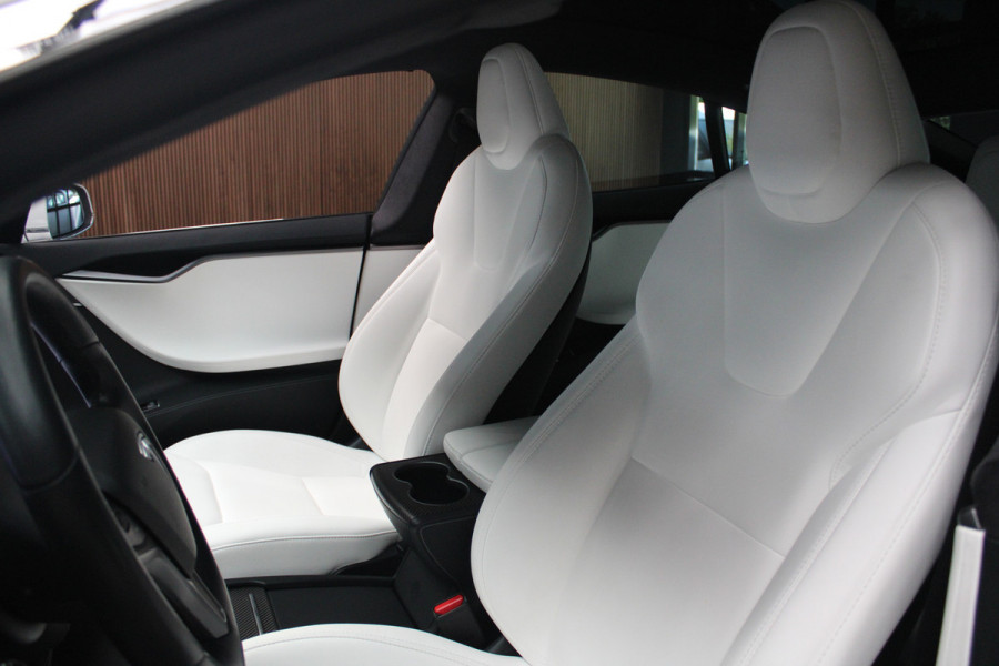 Tesla Model S 100D Performance Autopilot ACC Panodak Leer 360 Elektr. achterklep LM velgen PDC Lane Stuurverwarming Stoelverwarming voor en achter Alcantara hemel