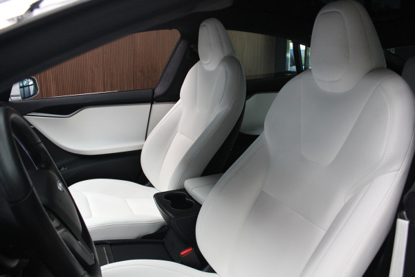 Tesla Model S 100D Performance Autopilot ACC Panodak Leer 360 Elektr. achterklep LM velgen PDC Lane Stuurverwarming Stoelverwarming voor en achter Alcantara hemel