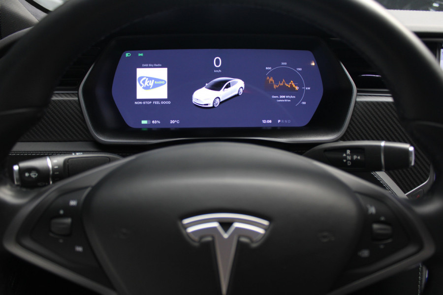 Tesla Model S 100D Performance Autopilot ACC Panodak Leer 360 Elektr. achterklep LM velgen PDC Lane Stuurverwarming Stoelverwarming voor en achter Alcantara hemel
