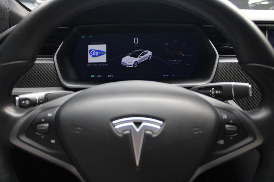 Tesla Model S 100D Performance Autopilot ACC Panodak Leer 360 Elektr. achterklep LM velgen PDC Lane Stuurverwarming Stoelverwarming voor en achter Alcantara hemel