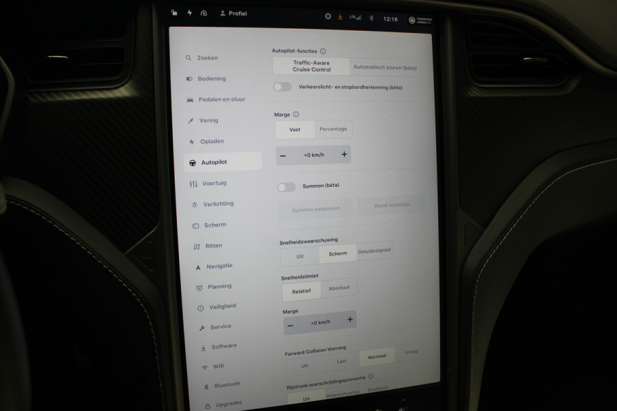Tesla Model S 100D Performance Autopilot ACC Panodak Leer 360 Elektr. achterklep LM velgen PDC Lane Stuurverwarming Stoelverwarming voor en achter Alcantara hemel