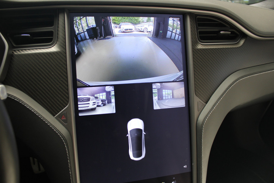 Tesla Model S 100D Performance Autopilot ACC Panodak Leer 360 Elektr. achterklep LM velgen PDC Lane Stuurverwarming Stoelverwarming voor en achter Alcantara hemel