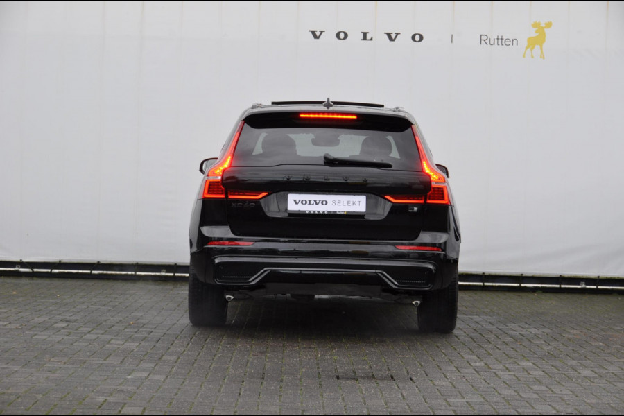 Volvo XC60 T6 350PK Automaat AWD Plus Black Edition 46 KM!/ Trekhaak / Adaptieve cruise control / Panoramadak / Apple carplay / Parkeersensoren met 360 camera / Elektrische achterklep / Elektrische stoelen met geheugen / Stoel en stuurwielverwarming / 21” velgen