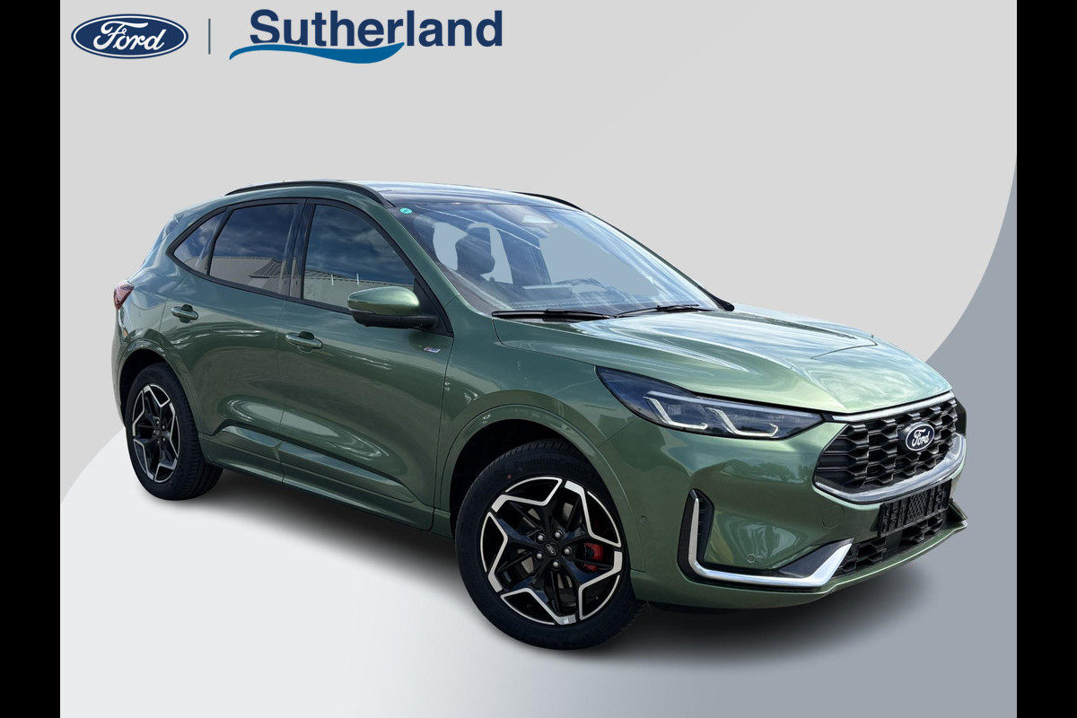 Ford Kuga 2.5 PHEV ST-Line X | Panoramadak + Technology Pack + Winter Pack + Wegklapbare trekhaak + 19 inch lichtmetalen velgen + Reservewiel | Burnsting green | 2.100 kg trekgewicht | Prijs incl. 4.000 EU Ford voordeel Ford Kuga 2.5 PHEV ST-Line X | Panoramadak + Technology Pack + Winter Pack + Wegklapbare trekhaak + 19 inch lichtmetalen velgen + Reservewiel | Burnsting green | 2.100 kg trekgewicht | Prijs incl. 4.000 EU Ford voordeel