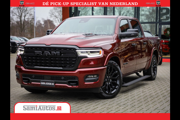 Dodge Ram 1500 Limited Night High Output 540HP 706Nm | Massage + Full Option | De Meest Luxe en Volle Pick-Up in zijn Klasse | Comfortabele Dubbele Cabine met Royale 5 Zitplaatsen | BPM vrij | Nu Leverbaar uit Voorraad | Voorraad Nr 2302 - 7425