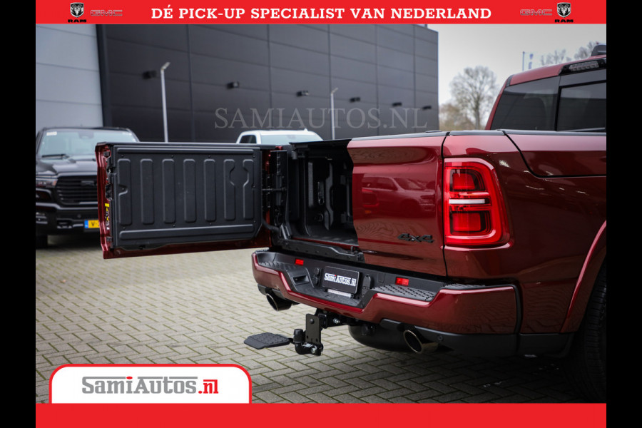 Dodge Ram 1500 Limited Night High Output 540HP 706Nm | Massage + Full Option | De Meest Luxe en Volle Pick-Up in zijn Klasse | Comfortabele Dubbele Cabine met Royale 5 Zitplaatsen | BPM vrij | Nu Leverbaar uit Voorraad | Voorraad Nr 2302 - 7425
