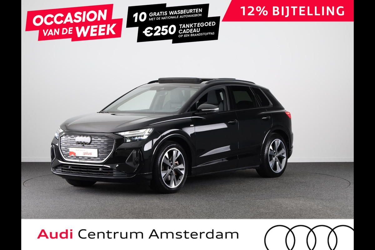 Audi Q4 e-tron 40 Launch edition S Competition 77 kWh 204pk | Panoramadak | Head-up Display | Navigatie | Stoelverwarming Audi Q4 e-tron 40 Launch edition S Competition 77 kWh 204pk | Panoramadak | Head-up Display | Navigatie | Stoelverwarming