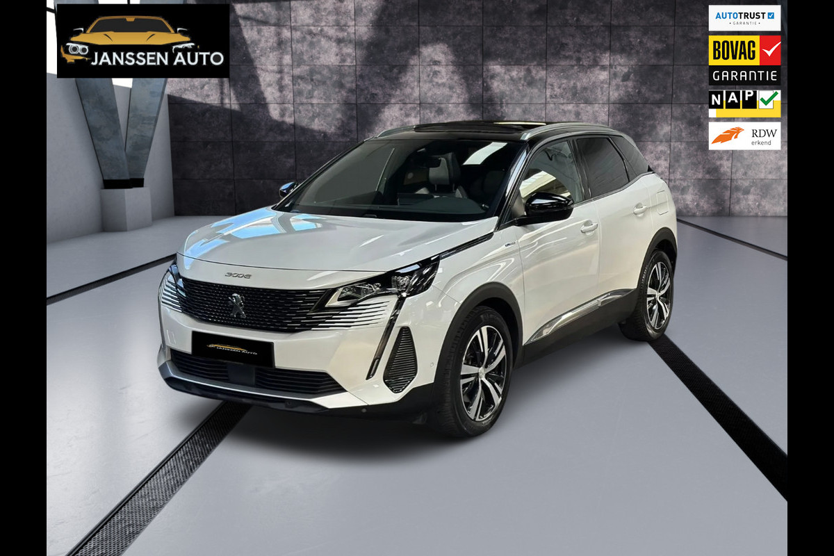 Peugeot 3008 1.6 HYbrid 225 GT, Pano, 360 camera, Led, Leder/alcantara, Fabrieksgarantie Peugeot 3008 1.6 HYbrid 225 GT, Pano, 360 camera, Led, Leder/alcantara, Fabrieksgarantie