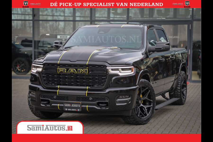 Dodge Ram 1500 Limited Night High Output 540HP 706Nm | Massage + Full Option | De Meest Luxe en Volle Pick-Up in zijn Klasse | Comfortabele Dubbele Cabine met Royale 5 Zitplaatsen | BPM vrij | Nu Leverbaar uit Voorraad | Voorraad Nr 2337 - 7694