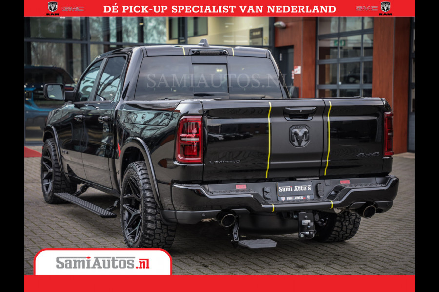 Dodge Ram 1500 Limited Night High Output 540HP 706Nm | Massage + Full Option | De Meest Luxe en Volle Pick-Up in zijn Klasse | Comfortabele Dubbele Cabine met Royale 5 Zitplaatsen | BPM vrij | Nu Leverbaar uit Voorraad | Voorraad Nr 2337 - 7694