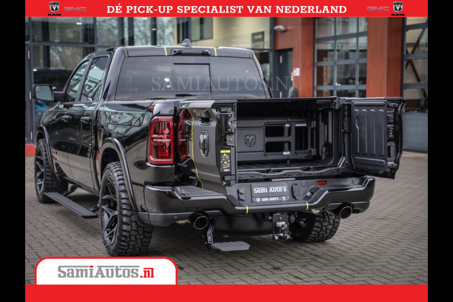 Dodge Ram 1500 Limited Night High Output 540HP 706Nm | Massage + Full Option | De Meest Luxe en Volle Pick-Up in zijn Klasse | Comfortabele Dubbele Cabine met Royale 5 Zitplaatsen | BPM vrij | Nu Leverbaar uit Voorraad | Voorraad Nr 2337 - 7694