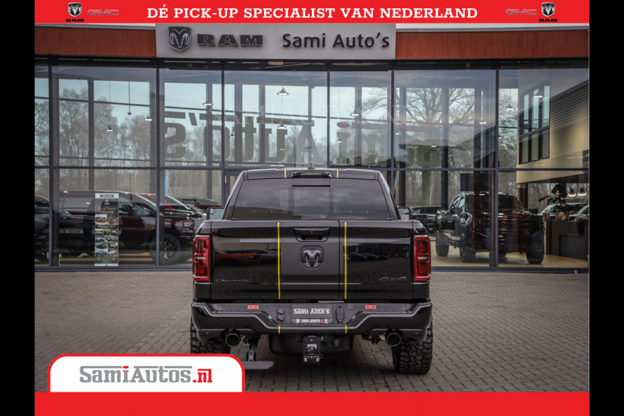 Dodge Ram 1500 Limited Night High Output 540HP 706Nm | Massage + Full Option | De Meest Luxe en Volle Pick-Up in zijn Klasse | Comfortabele Dubbele Cabine met Royale 5 Zitplaatsen | BPM vrij | Nu Leverbaar uit Voorraad | Voorraad Nr 2337 - 7694