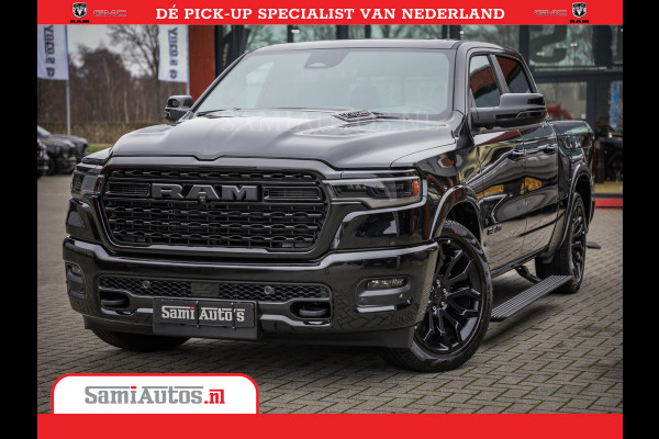 Dodge Ram 1500 Limited Night High Output 540HP 706Nm | Massage + Full Option | De Meest Luxe en Volle Pick-Up in zijn Klasse | Comfortabele Dubbele Cabine met Royale 5 Zitplaatsen | BPM vrij | Nu Leverbaar uit Voorraad | Voorraad Nr 2354 - 3380