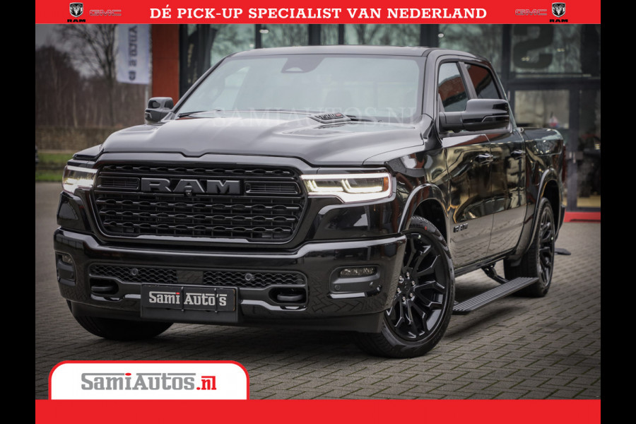 Dodge Ram 1500 Limited Night High Output 540HP 706Nm | Massage + Full Option | De Meest Luxe en Volle Pick-Up in zijn Klasse | Comfortabele Dubbele Cabine met Royale 5 Zitplaatsen | BPM vrij | Nu Leverbaar uit Voorraad | Voorraad Nr 2354 - 3380