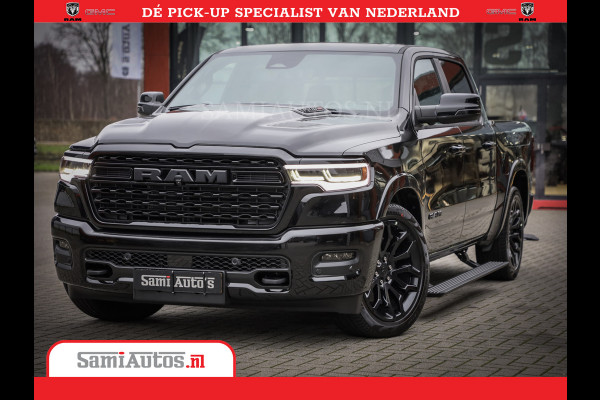 Dodge Ram 1500 Limited Night High Output 540HP 706Nm | Massage + Full Option | De Meest Luxe en Volle Pick-Up in zijn Klasse | Comfortabele Dubbele Cabine met Royale 5 Zitplaatsen | BPM vrij | Nu Leverbaar uit Voorraad | Voorraad Nr 2354 - 3380