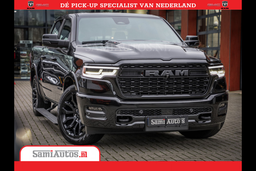 Dodge Ram 1500 Limited Night High Output 540HP 706Nm | Massage + Full Option | De Meest Luxe en Volle Pick-Up in zijn Klasse | Comfortabele Dubbele Cabine met Royale 5 Zitplaatsen | BPM vrij | Nu Leverbaar uit Voorraad | Voorraad Nr 2354 - 3380