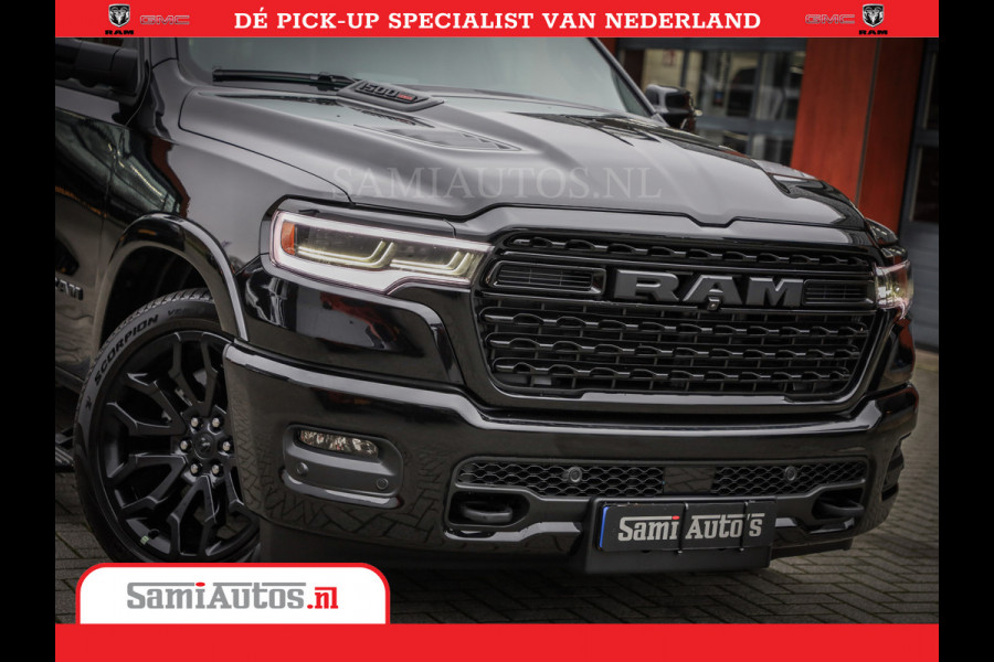Dodge Ram 1500 Limited Night High Output 540HP 706Nm | Massage + Full Option | De Meest Luxe en Volle Pick-Up in zijn Klasse | Comfortabele Dubbele Cabine met Royale 5 Zitplaatsen | BPM vrij | Nu Leverbaar uit Voorraad | Voorraad Nr 2354 - 3380