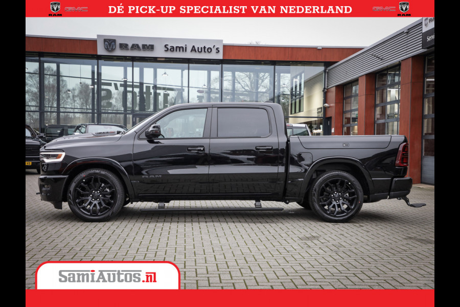 Dodge Ram 1500 Limited Night High Output 540HP 706Nm | Massage + Full Option | De Meest Luxe en Volle Pick-Up in zijn Klasse | Comfortabele Dubbele Cabine met Royale 5 Zitplaatsen | BPM vrij | Nu Leverbaar uit Voorraad | Voorraad Nr 2354 - 3380